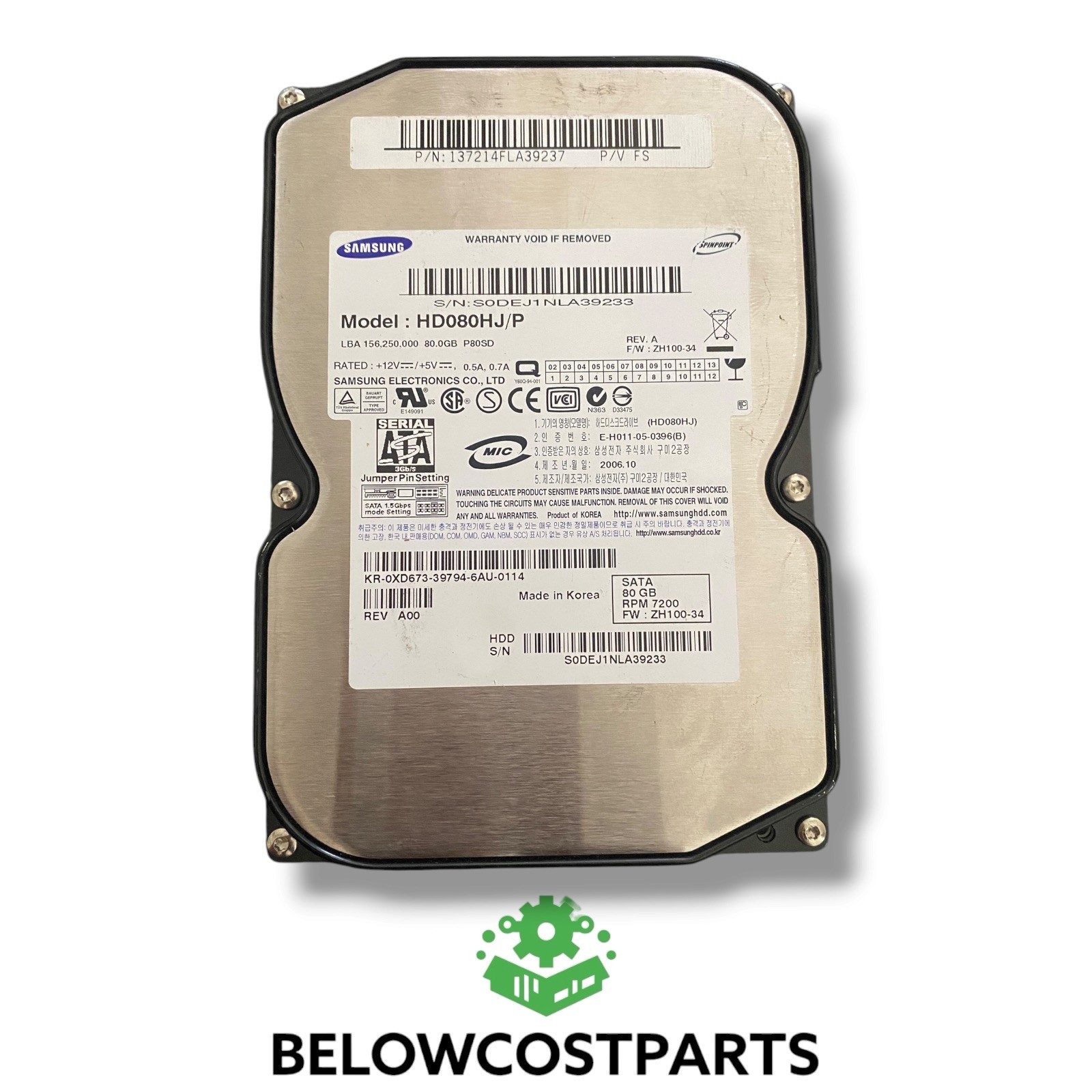💻 Samsung SpinPoint HD080HJ/P 80GB 3.5" SATA 7200RPM Desktop Hard Drive ⚙️