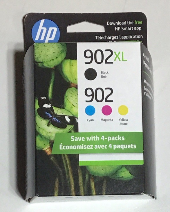 Genuine 902 XL Black & 902 Standard Color C/M/Y 4 Pack (Expired March 2026)