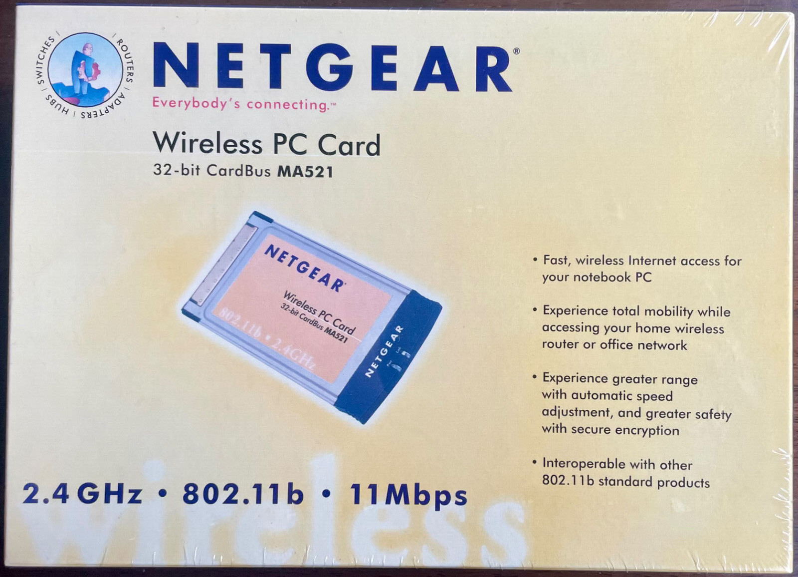 NetGear MA521 802.11b Wireless PC Card, New & Sealed