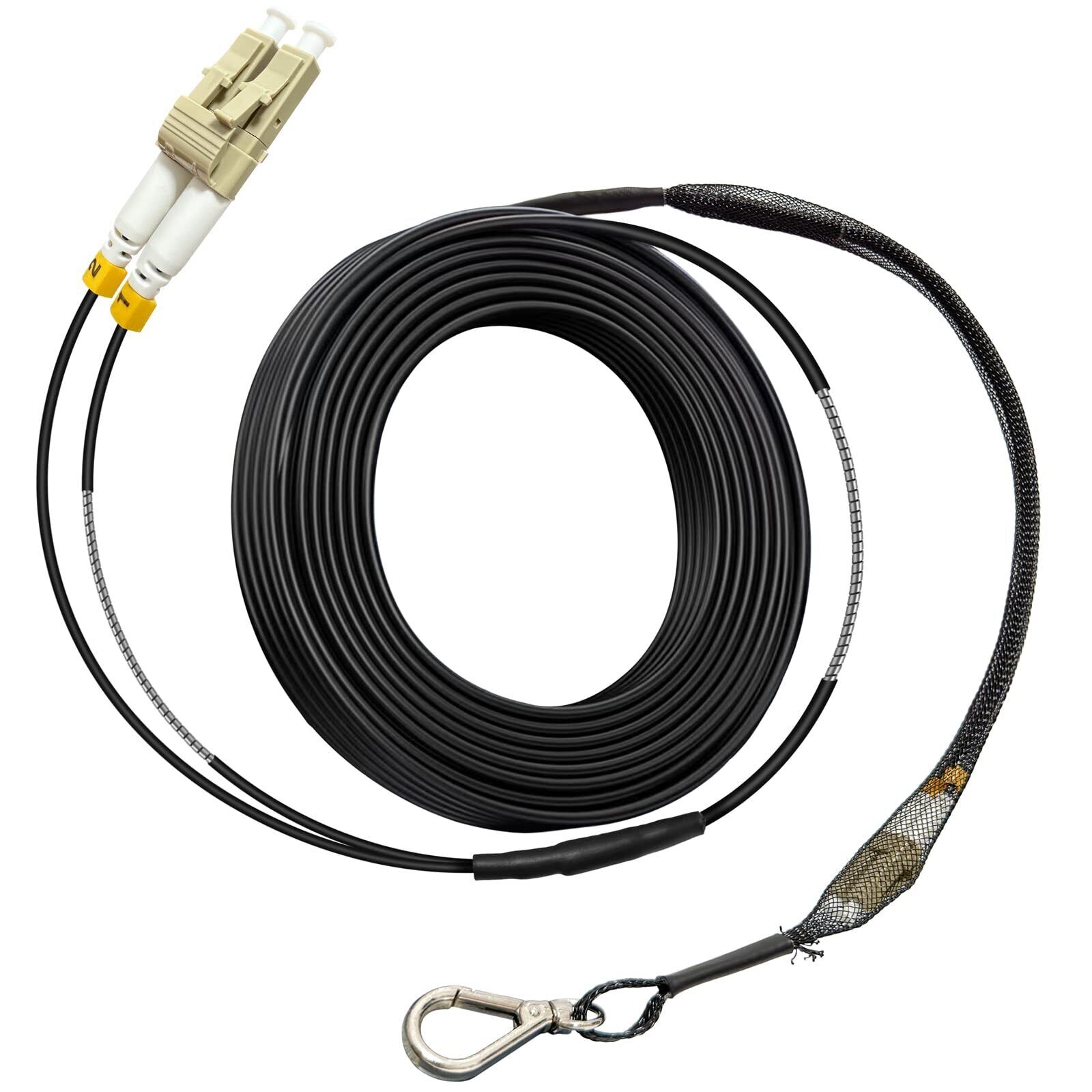10 Meters OM3 Fiber LC to LC Outdoor Armored Fiber Optic Cable, 10GB/Gigabit ...