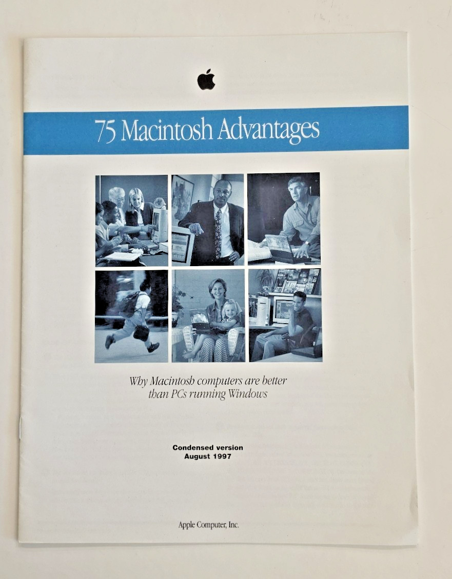 Vintage RARE Apple Computer "75 Macintosh Advantages" Promotional Ad Brochure