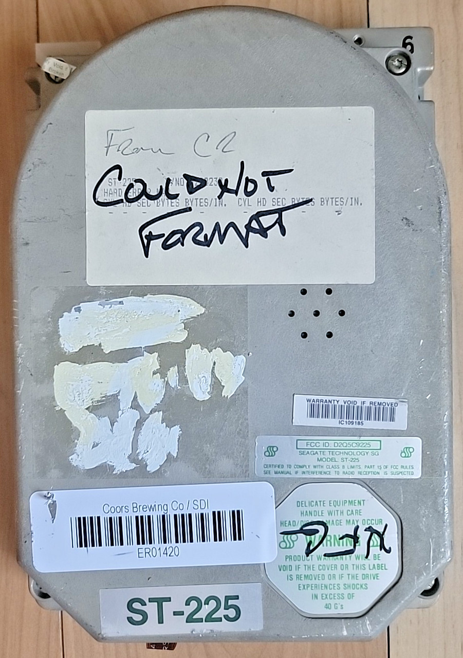 Seagate ST-225 20MB MFM Hard Disk Drive HHD Vintage TESTED (FORMAT ERROR) - READ