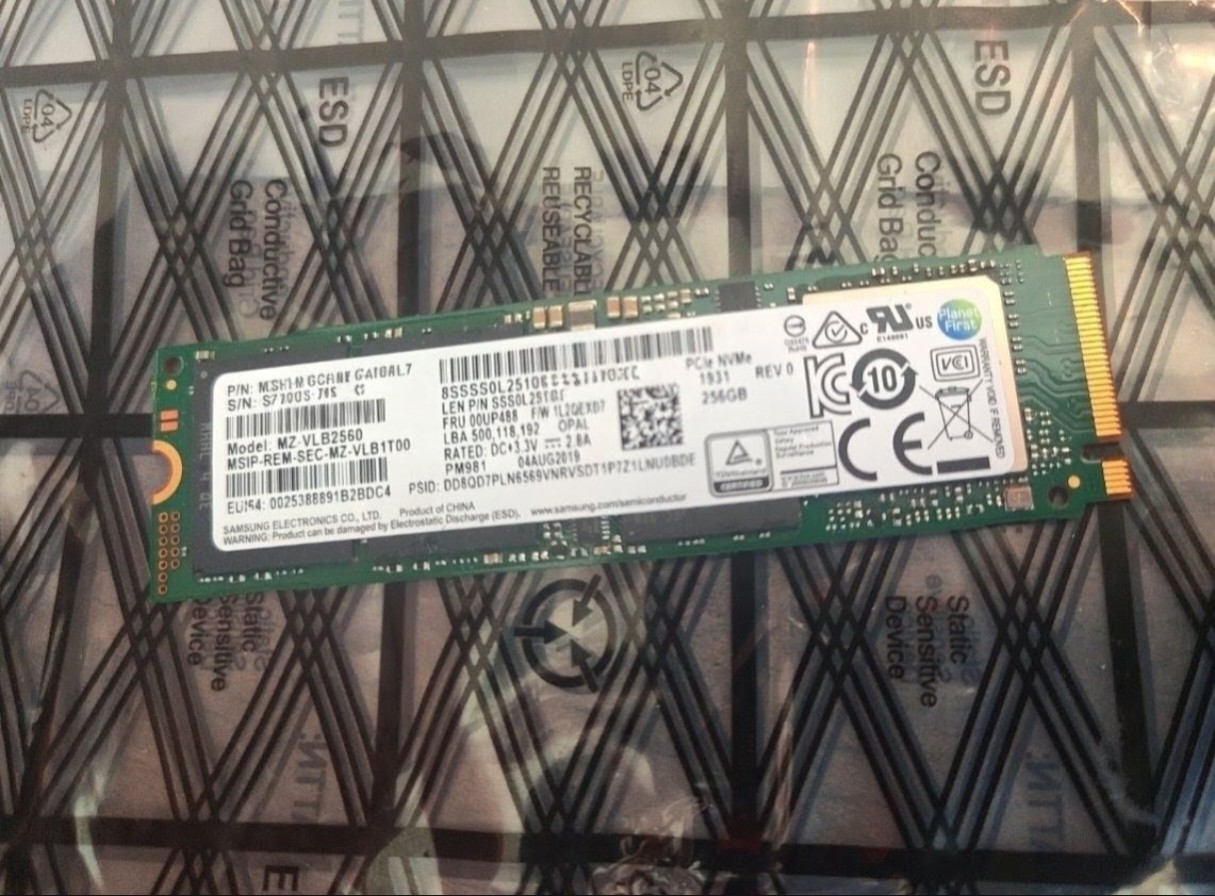 Samsung SSD PM981 M.2 SATA 256GB Solid State Drive MZ-VLB2560 MZVLB256HAHQ-000L7