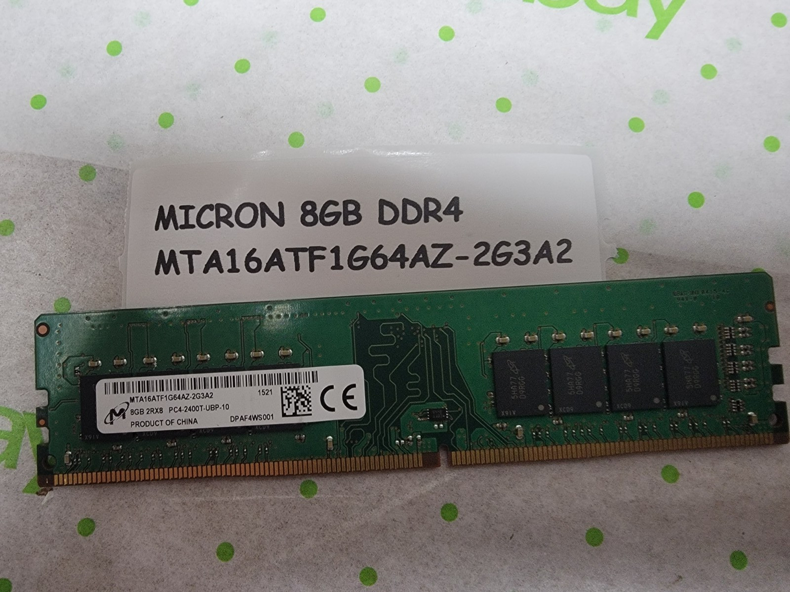 8GB Micron MTA16ATF1G64AZ-2G3A2 DDR4 2400MHz UDIMM Desktop Memory