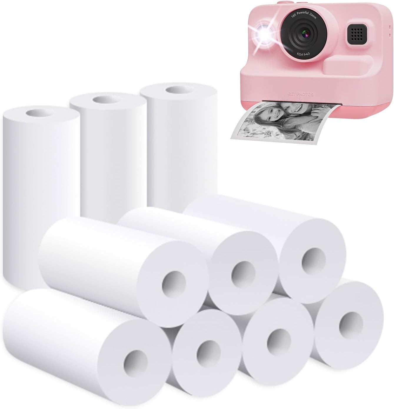Dylanto Printing Paper, Printing Camera Refill Thermal Paper 10 Rolls, BPA Free