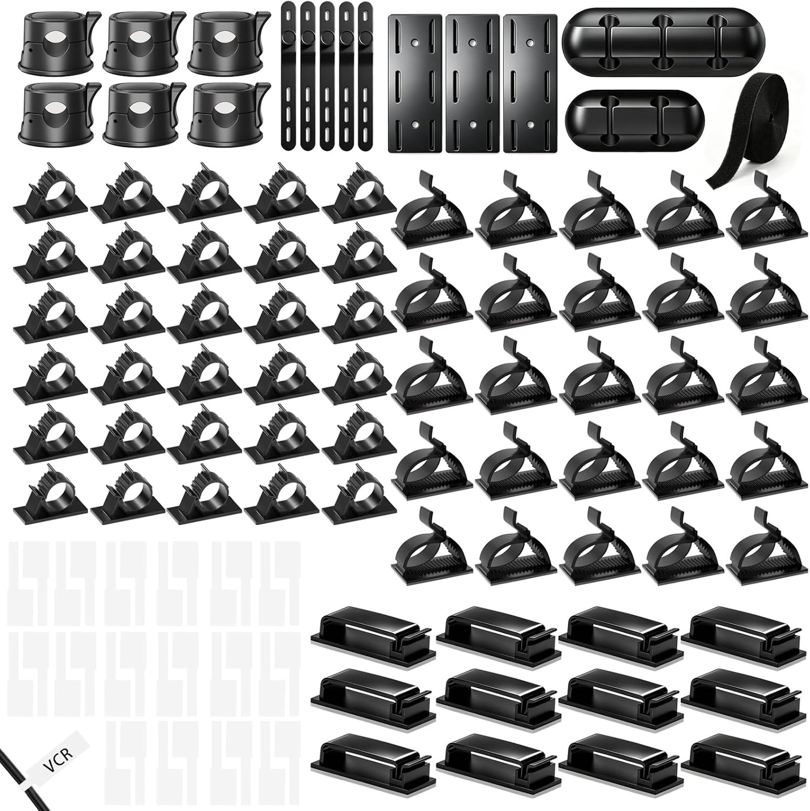 Gaming Desk Cable Management Kit 114pcs Heavy Duty Power Strip Holder Reusable