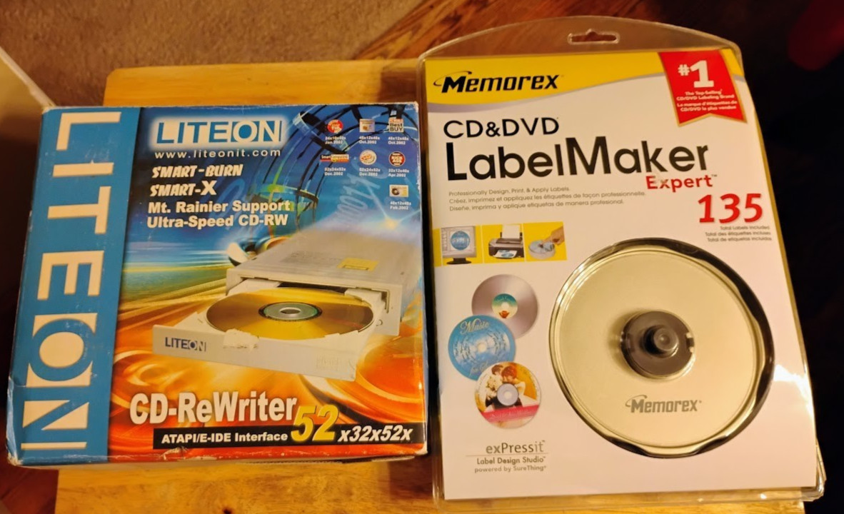 Lot of Smart Burn Smart-X CD Rewriter 52X Plus Memorex CD&DVD Label Maker Mint