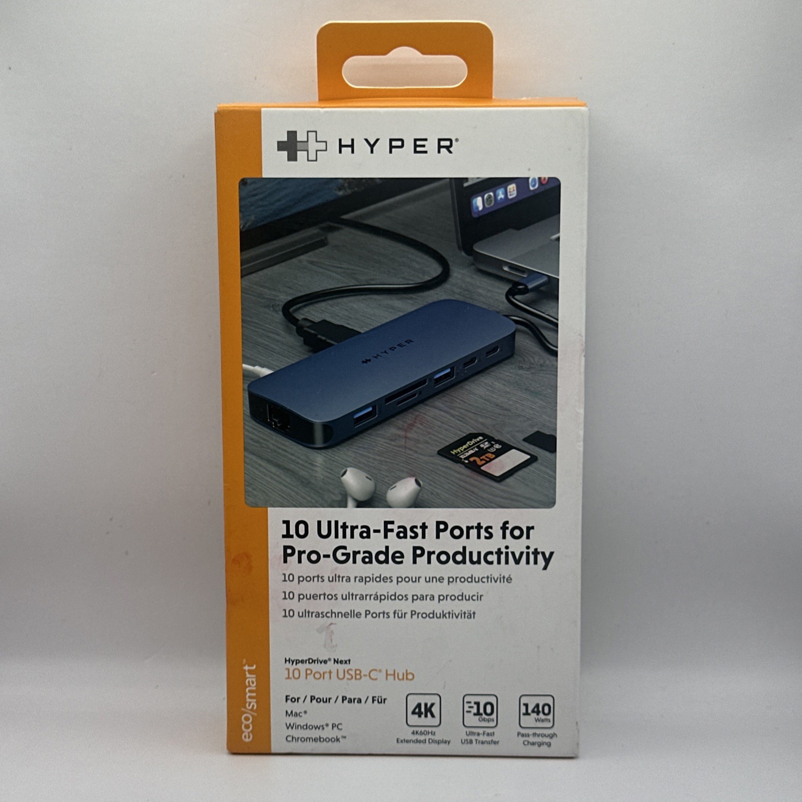 HyperDrive Next 10 Ultra Fast Port USB-C Hub Model HD4005 Blue Color Open Box