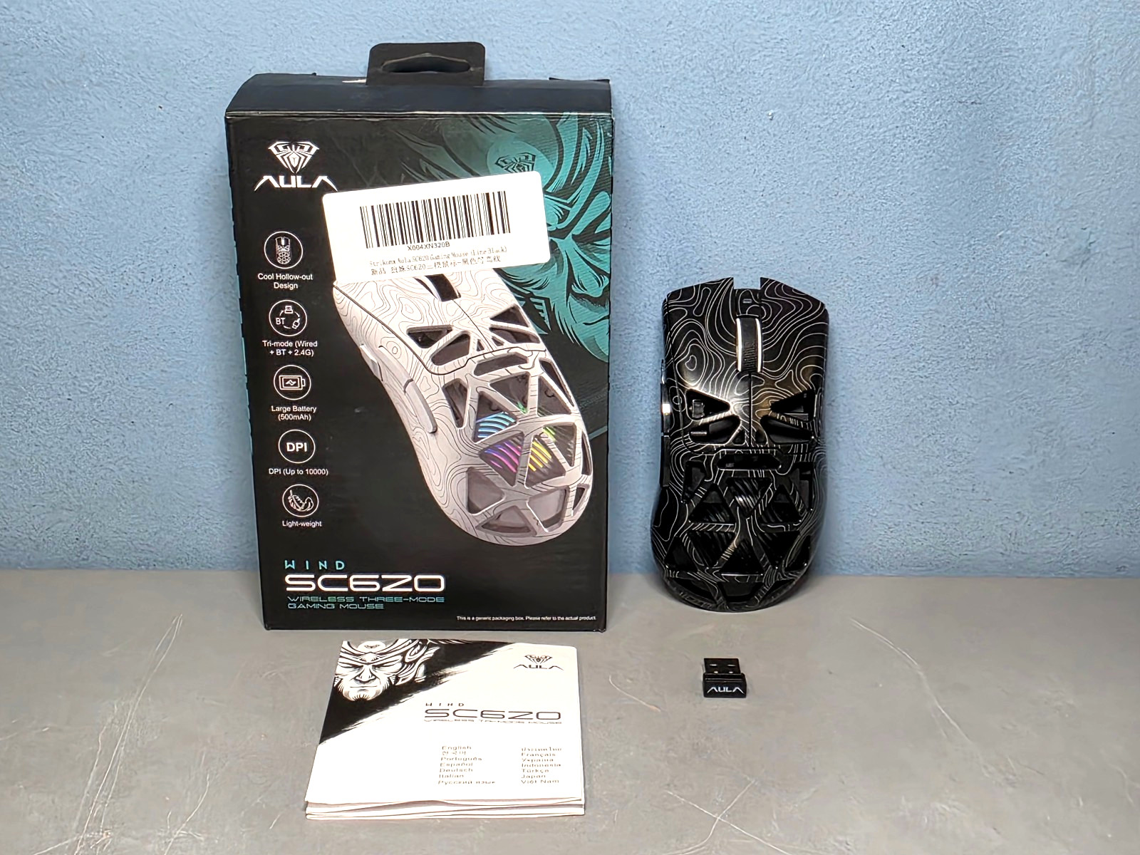 Aula SC620 Black Contour Tri-Mode Bluetooth/2.4G/Wired Gaming Mouse
