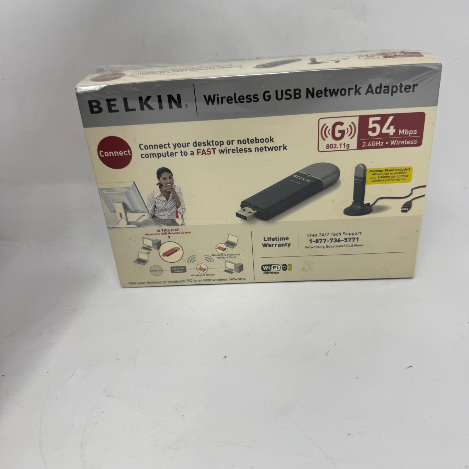 Belkin Wireless G WiFi F5D7050 Laptop Desktop USB Network Adapter New Sealed
