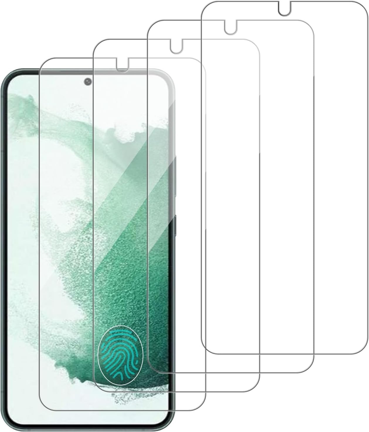4 Pack Glass Screen Protector for Samsung Galaxy S22 Plus - 9H Hardness, Scratch