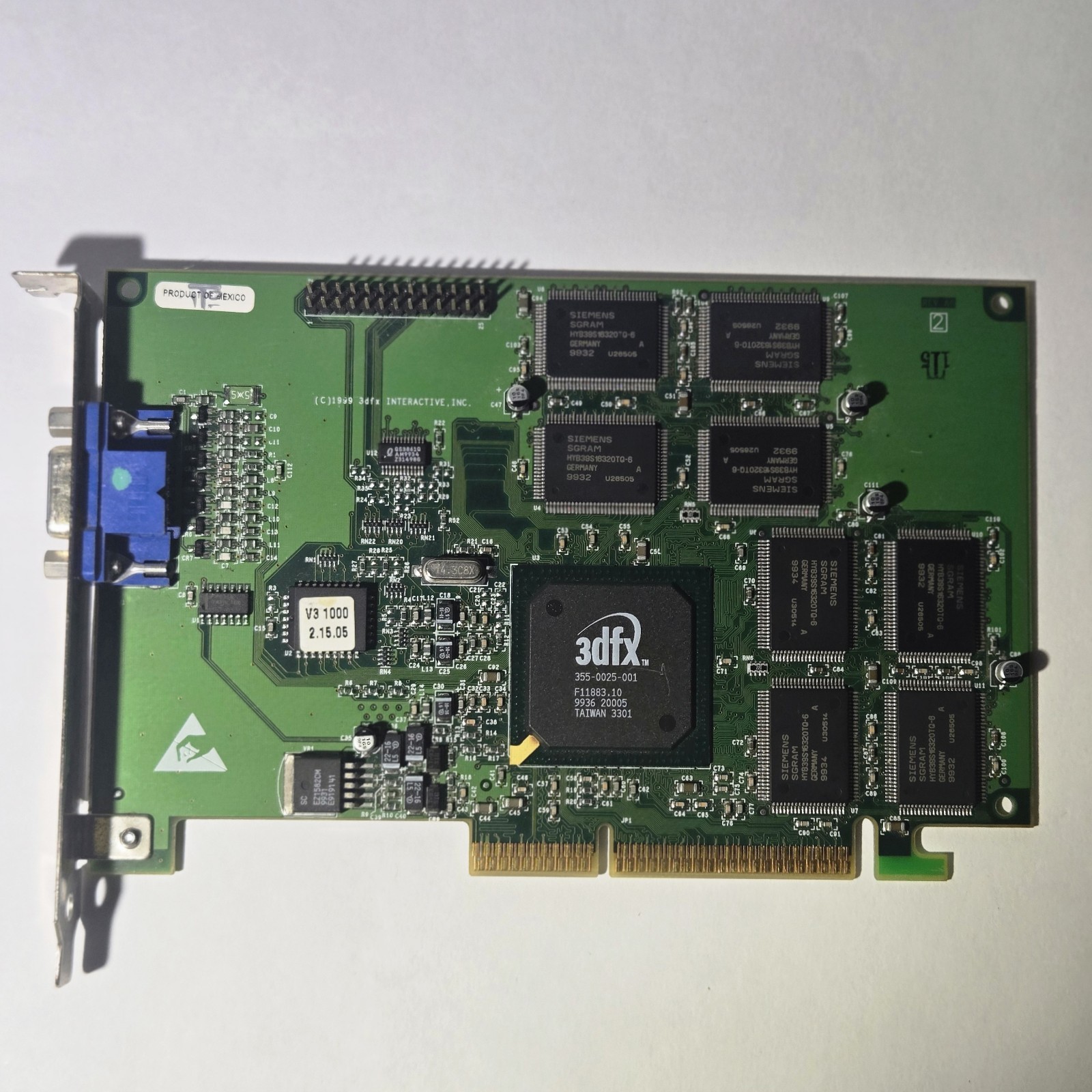 3dfx Voodoo3 1000 16MB AGP Graphics Video Card Compaq 210-0383-001-A0 Vintage