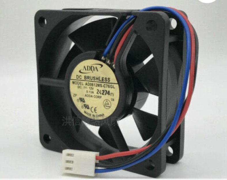 qty1 ADDA Fan AD0612MS-C76GL DC 12V 0.13A 6020 6CM 3 Pin