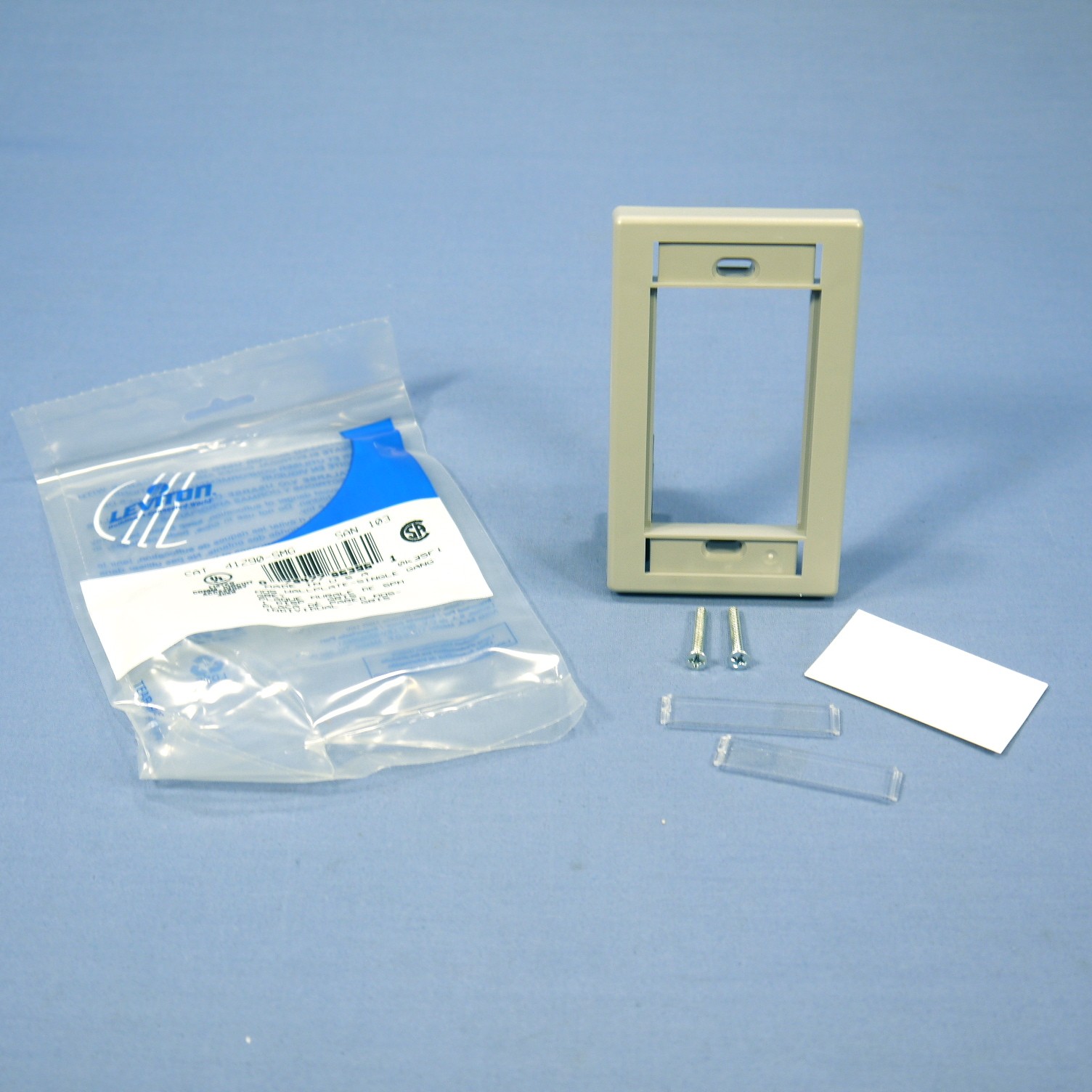 Leviton Gray 1-Gang 3-Unit MOS Modular Insert Wallplate Cover Frame 41290-SMG