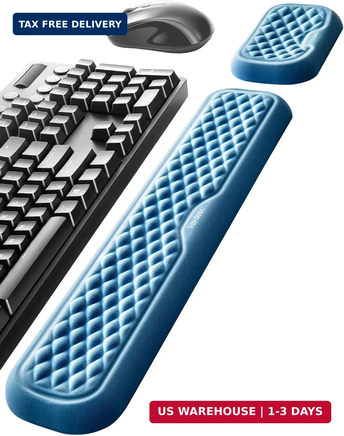 Vaydeer Wrist Rest for Keyboard and Mouse, Computer Ergonomic Wrist Support Pad,