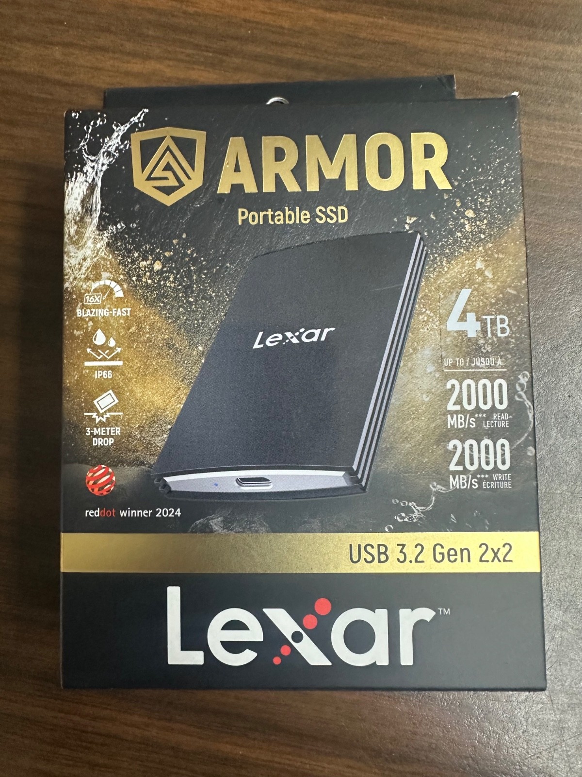 Lexar LAR700X004TRNBNG Armor 700 4TB Portable SSD - USB 3.2 Gen 2 Type-C
