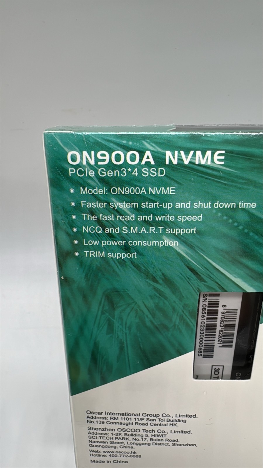 OSCOO ON900A 256GB NVMe SSD PCIe Gen3 x4 M.2 2280 Brand New