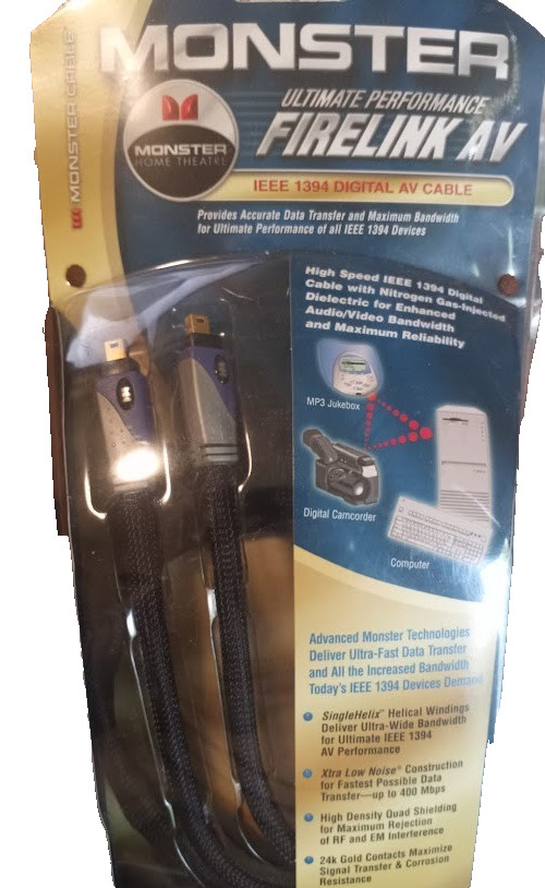Monster Ultimate Performance FireLink AV IEEE 1394 7FT 4 pin to 4 pin (90)