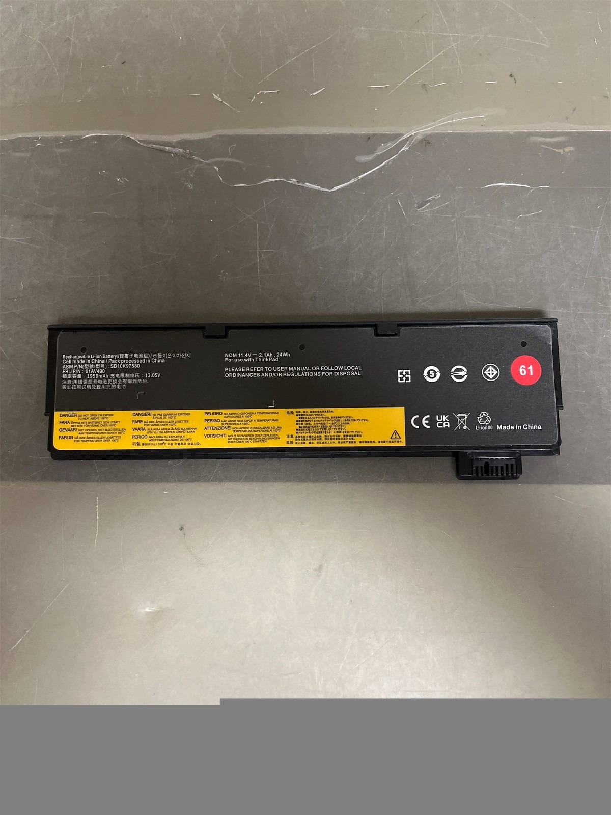 01AV423 61 11.4V 24WH SB10K97580 Laptop Battery Replacement for Lenovo ThinkPad
