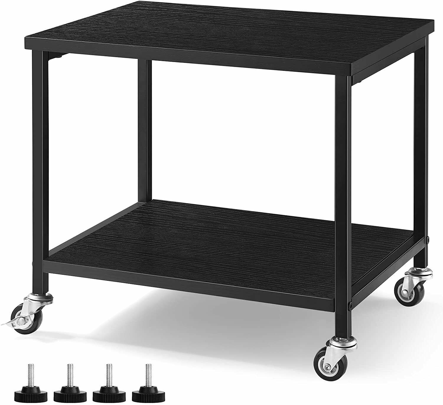 2-Tier Printer Stand, Under-Desk Printer Cart with 360-degree Wheels for Office