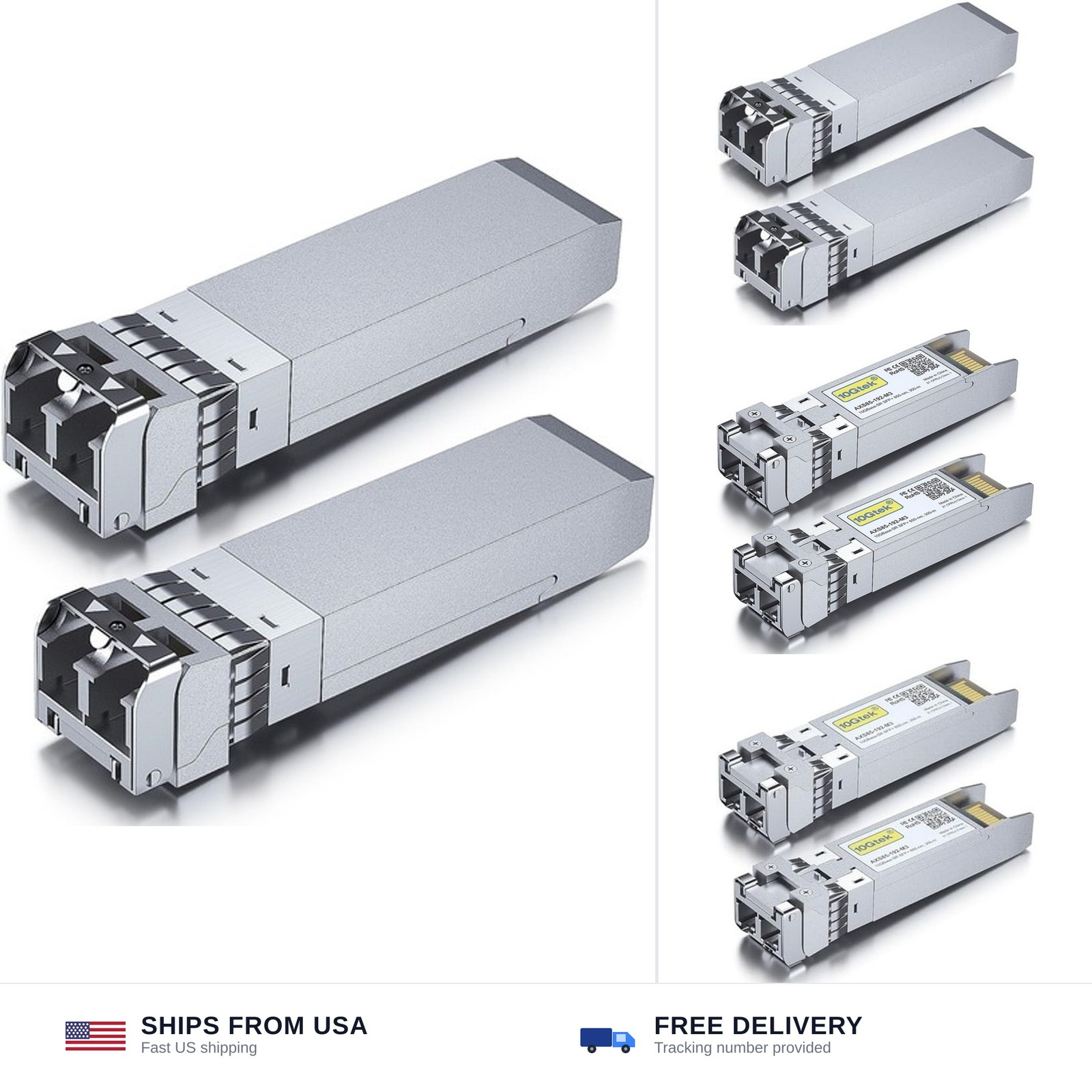 10Gtek 10GBase-SR SFP+ LC Transceiver, 10G 850nm Multimode SFP Module, up to ...