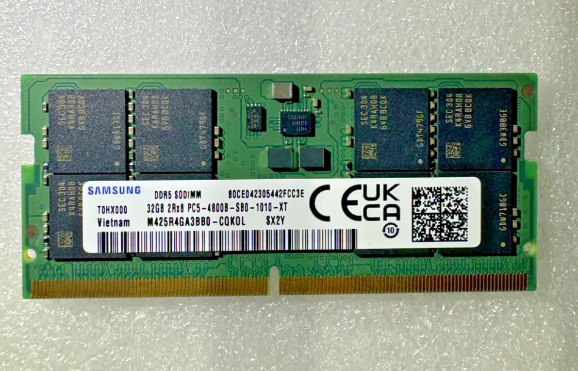Samsung 32GB (1x32GB) PC5-38400 (DDR5-4800) SODIMM Memory M425R4GA3BB0-CQK