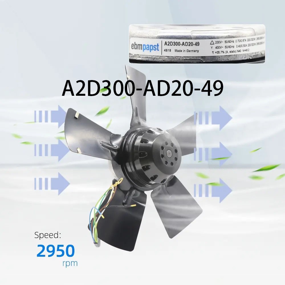 New sealed Condenser Fan A2D300-AD20-49 230/400V 220/320W 0.70A Ebmpaps radiator