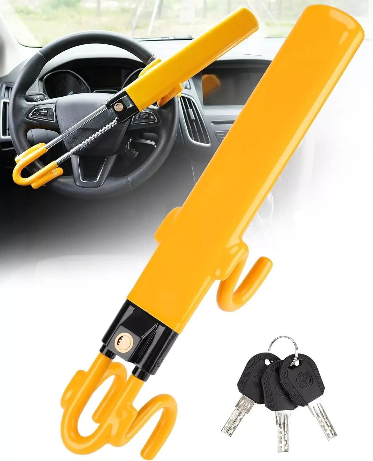 Tevlaphee Steering Wheel Lock Anti-Theft Car