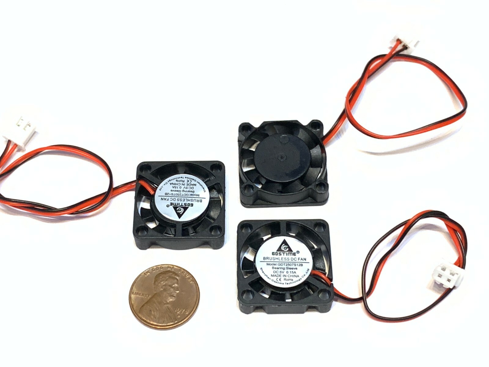 3 Pieces 5v Fan mini 25mm x 7mm 2pin 2507 dc mini micro brushless cooling A30