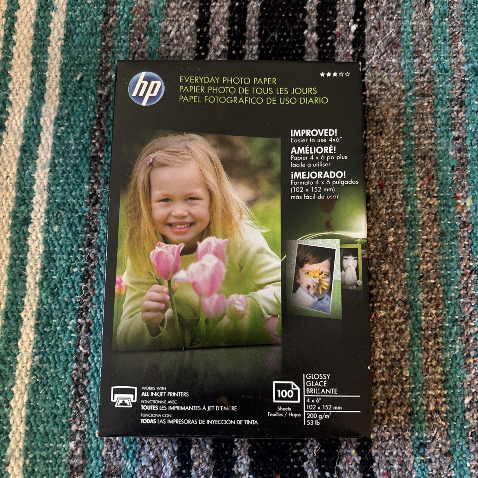 HP 4x6 Photo Paper 100 Sheets Glossy Everyday Sealed New