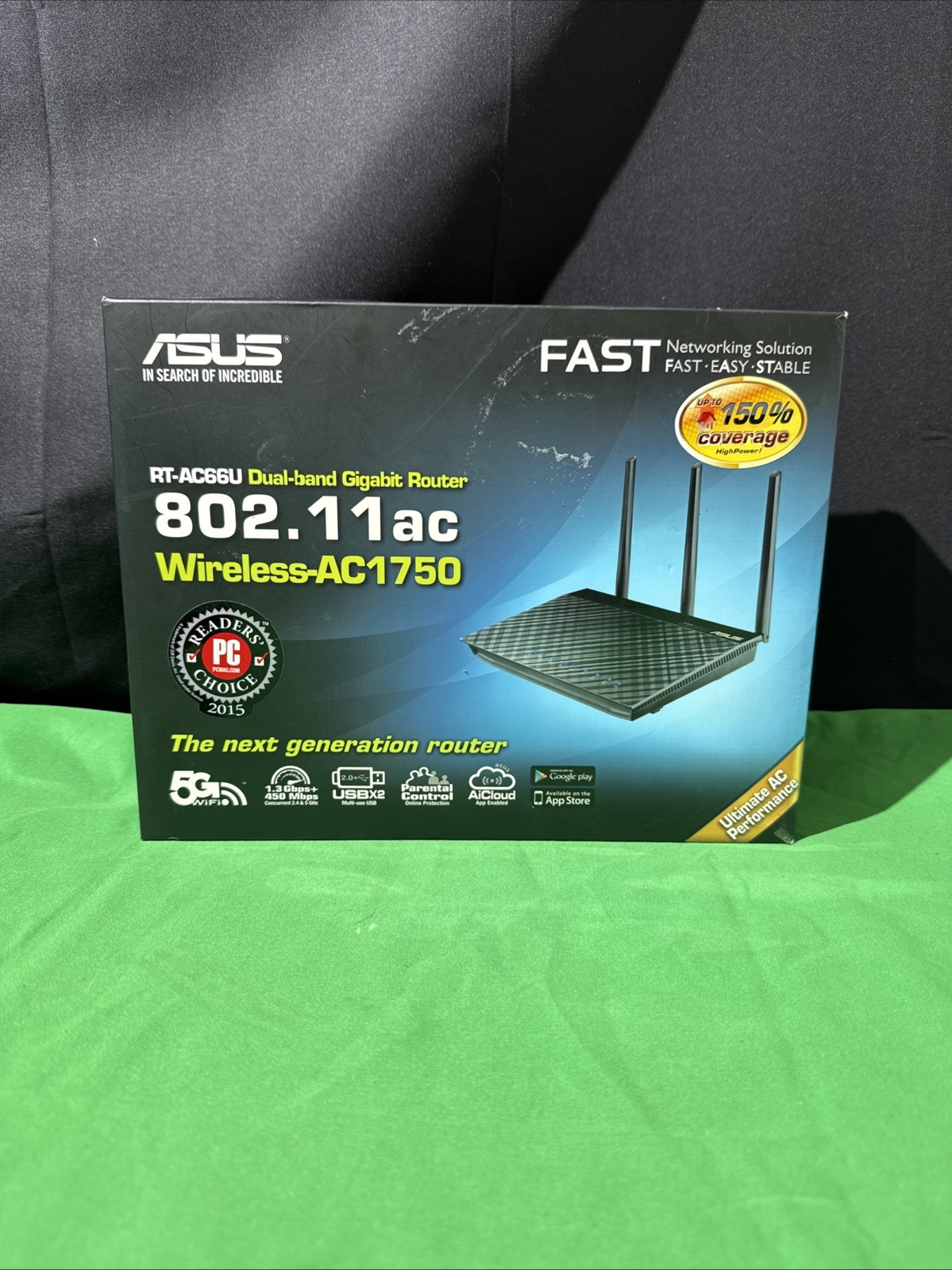 ASUS RT-AC66R 802.11ac Dual-Band Gigabit 4-Port Router Wireless AC1750 5G WiFi