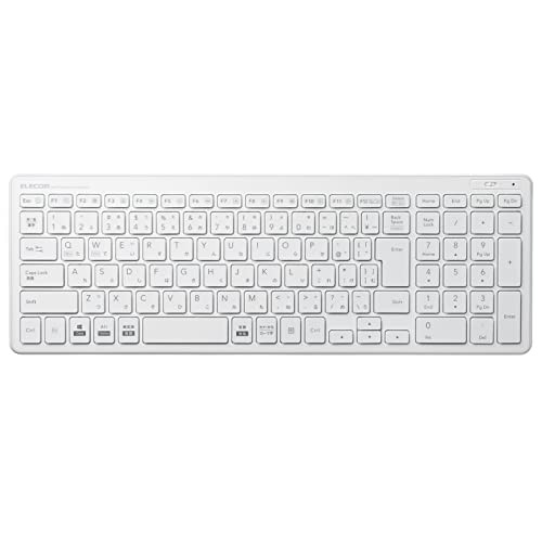 ELECOM USB-A Keyboard with Wireless Receiver Pantograph Compact Keyboard White