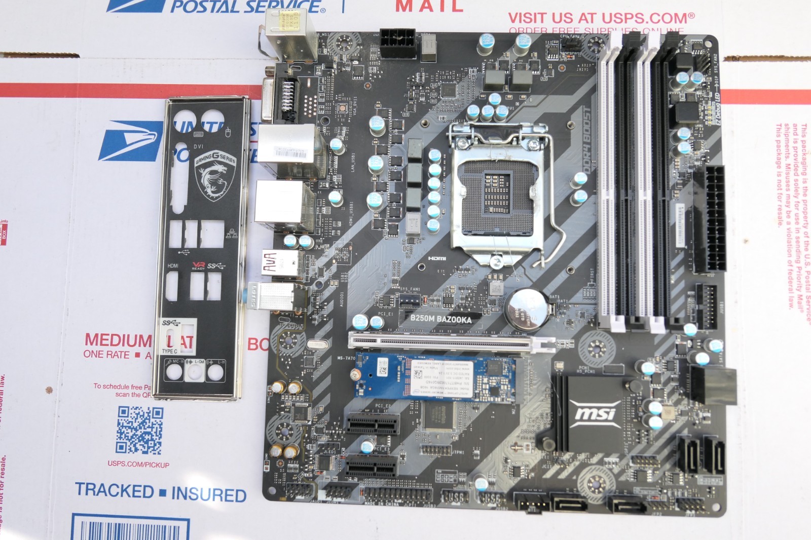 MSI B250M BAZOOKA LGA 1151 microATX Intel DDR4 Motherboard + 16GB optane nvme