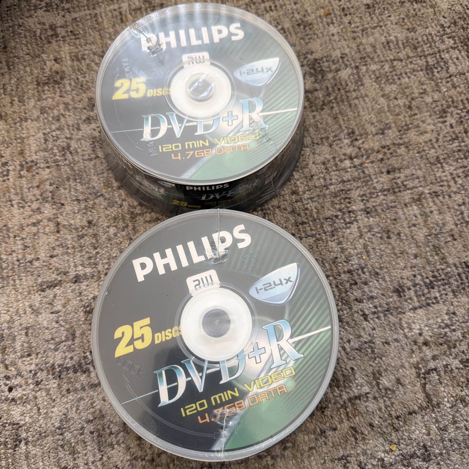 Qty 2 Packs Of 25 New Sealed Philips Rewritable DVD +R 120 mins 4.76GB Data