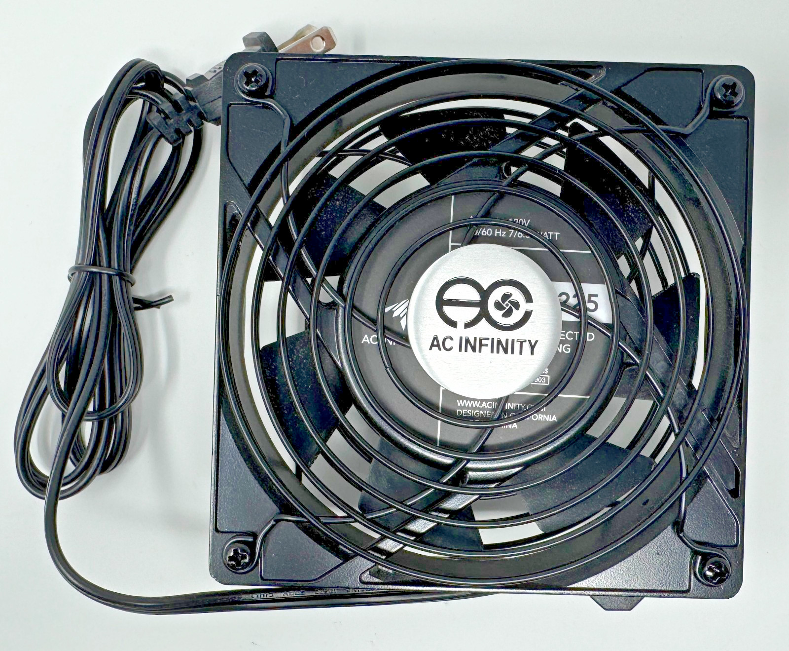 AC Infinity AXIAL 1225 Quiet Muffin Fan, 120V 120mm x 25mm Low Speed (3 AVAIL)