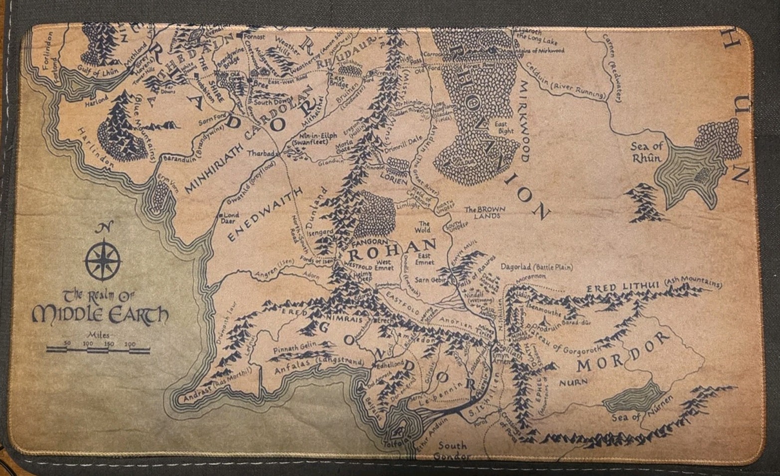 The Lord of the Rings Middle Earth Map Office Desk Mat, Mouse Pad 23.6" x 13.8"