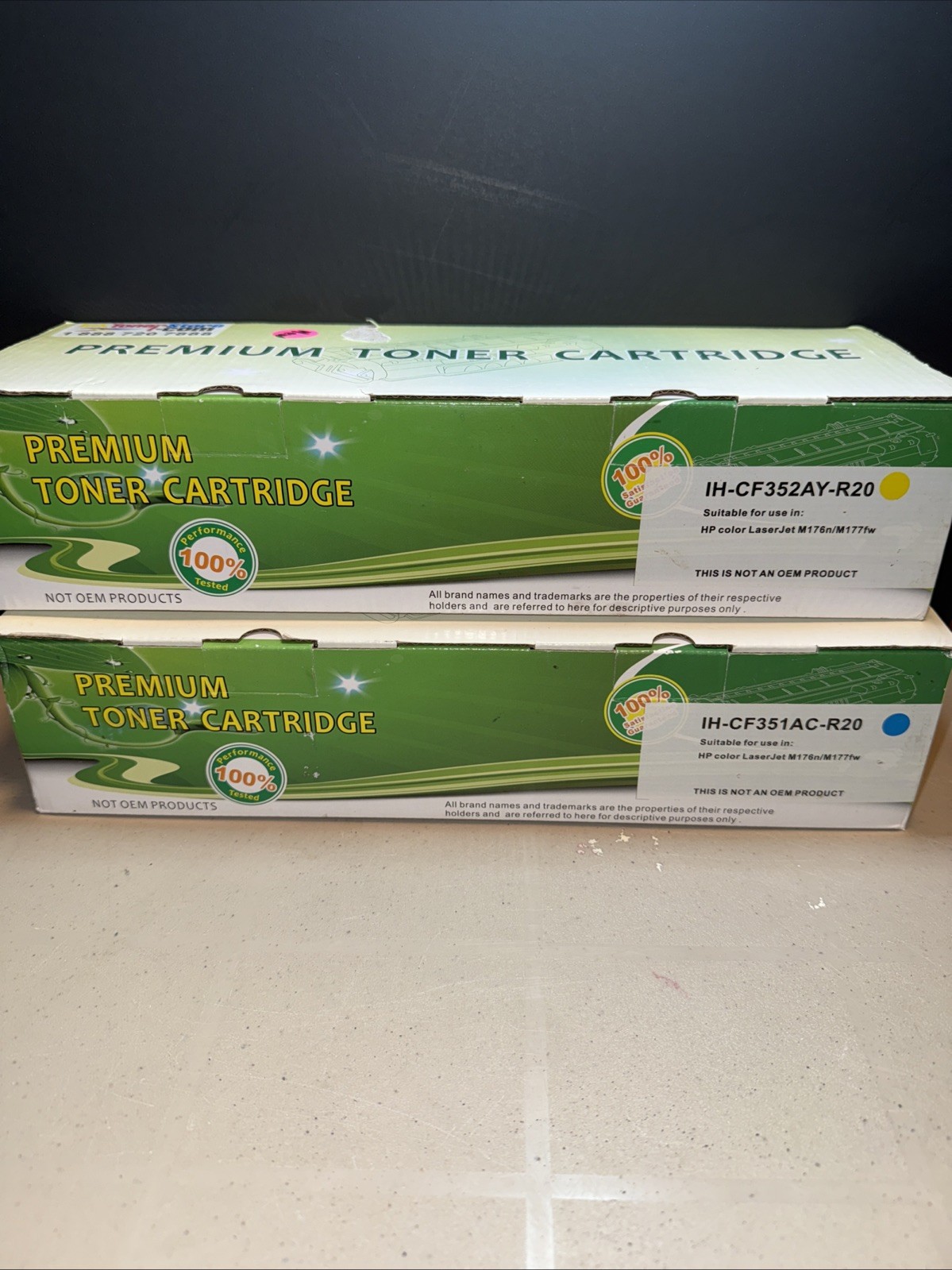 CF351A Cyan CF352A Yellow Ink Toner Cartridge For HP Color LaserJet M176n M177fw