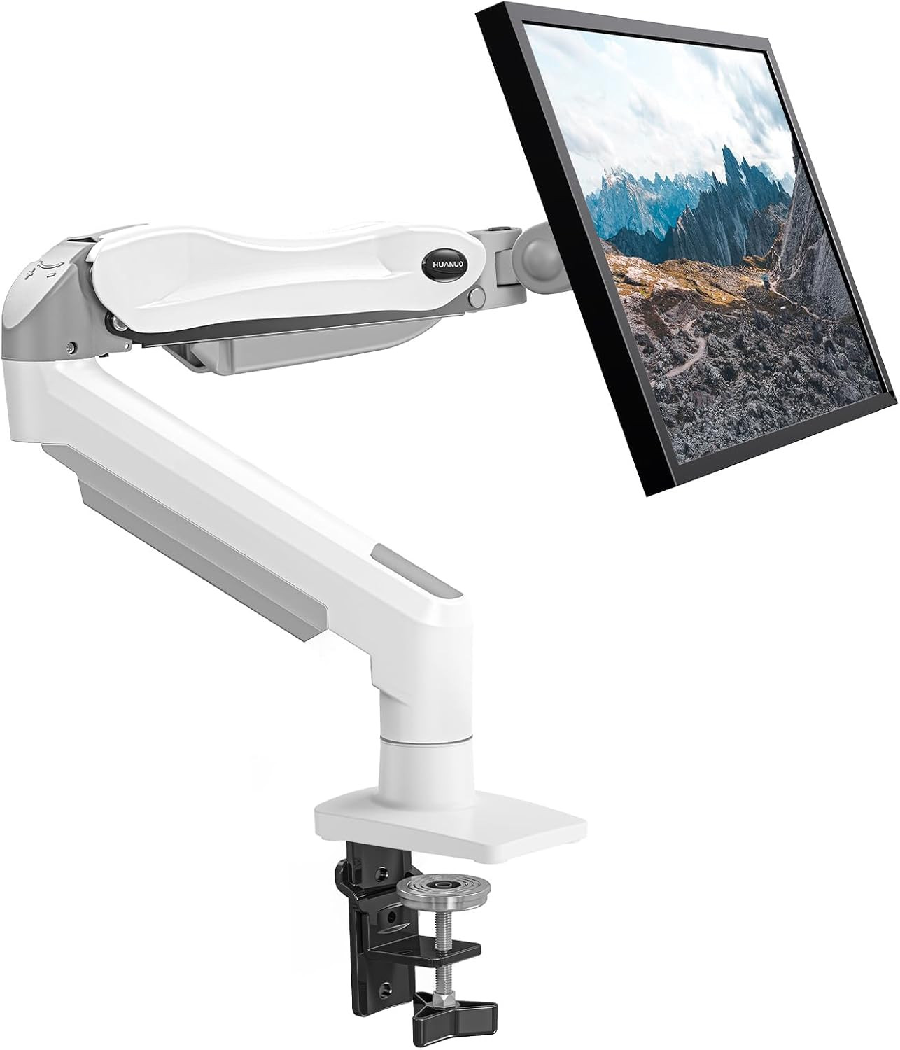 HUANUO Single Monitor Mount, 13 to 32 Inch Gas Spring Monitor Arm, Adjustable
