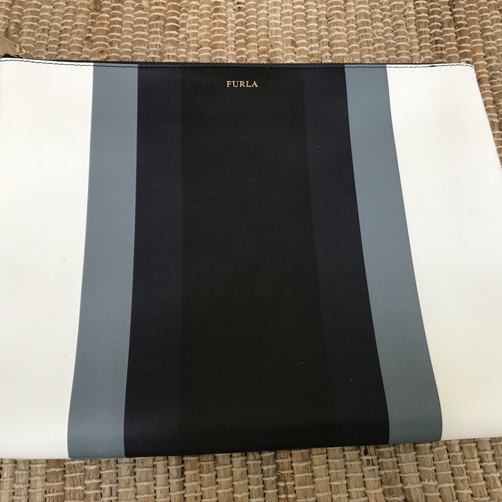 New FURLA Leather Clutch or Ipad Case 12 x 9.5"