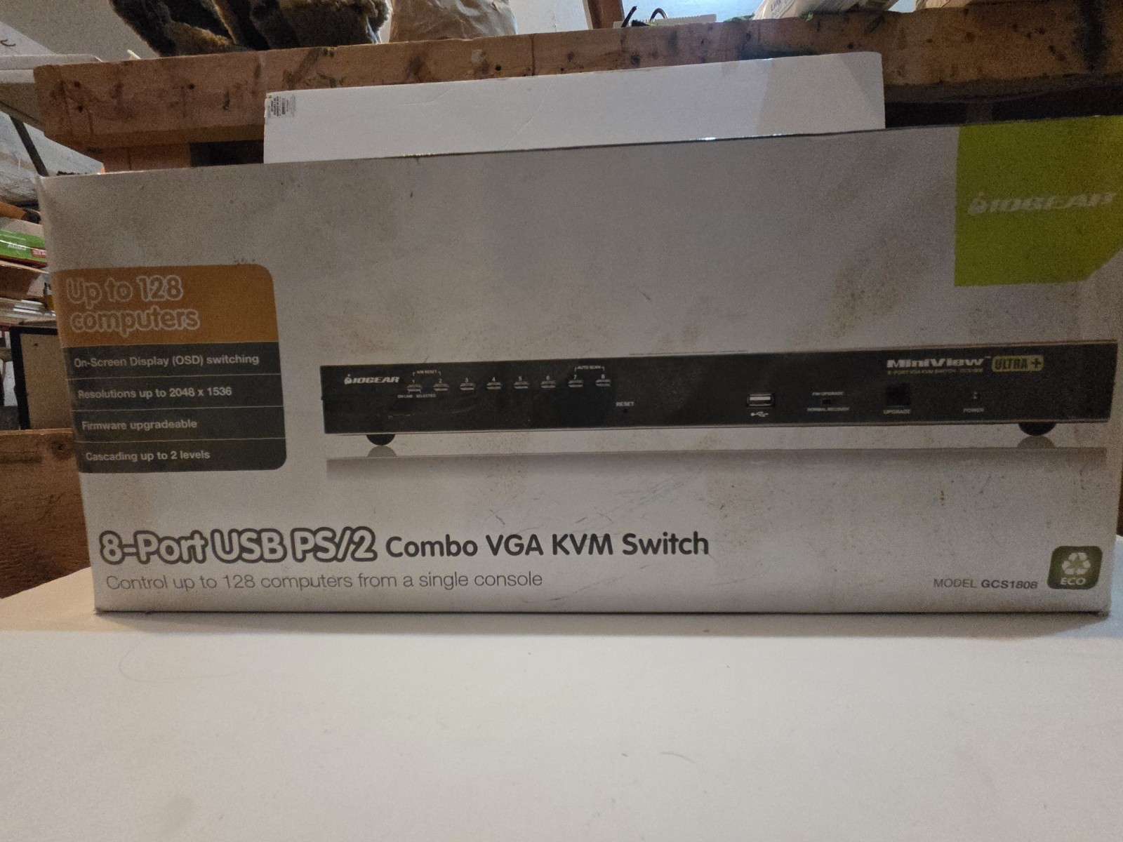IOGEAR GCS1808KITU 8-Port USB PS/2 VGA KVM Switch Kit NEW Sealed