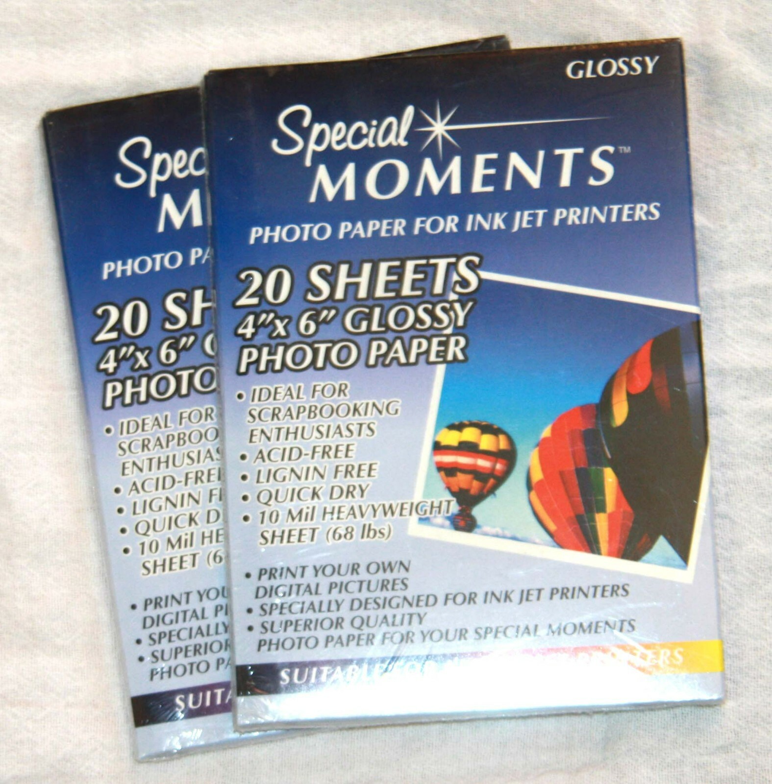 Special Moments Photo Paper for Ink Jet Printers Glossy 20 sheets 4x6" 2 pkgs