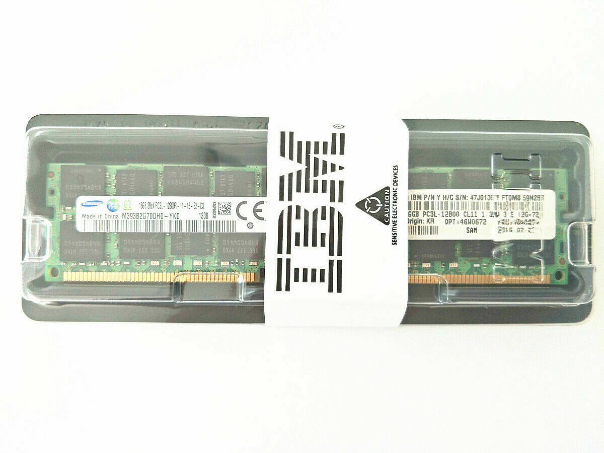 NEW IBM / Lenovo 46W0672 46W0674 47J0226 16GB 2RX4 PC3L-12800R DDR3-1600 Memory