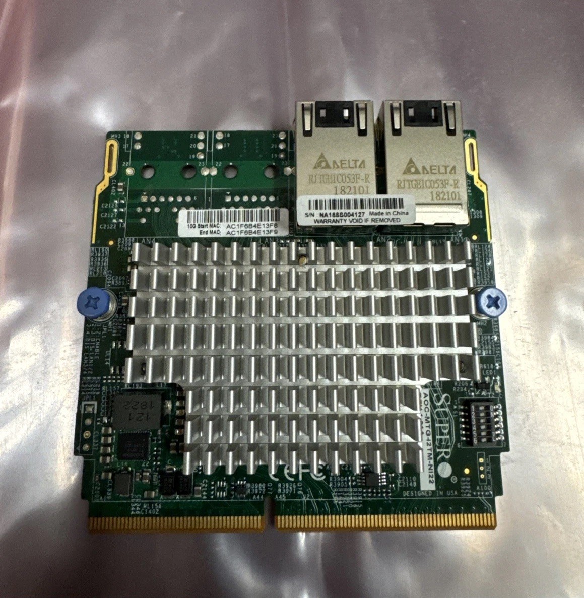Supermicro AOC-MTG-I2TM-NI22 X550 2-Port 10GbE SIOM Ethernet Adapter Add On Card
