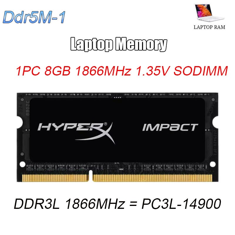 Kingston HyperX Impact SODIMM 8GB DDR3L 1866MHz PC3L-14900 Laptop Memory 1.35V