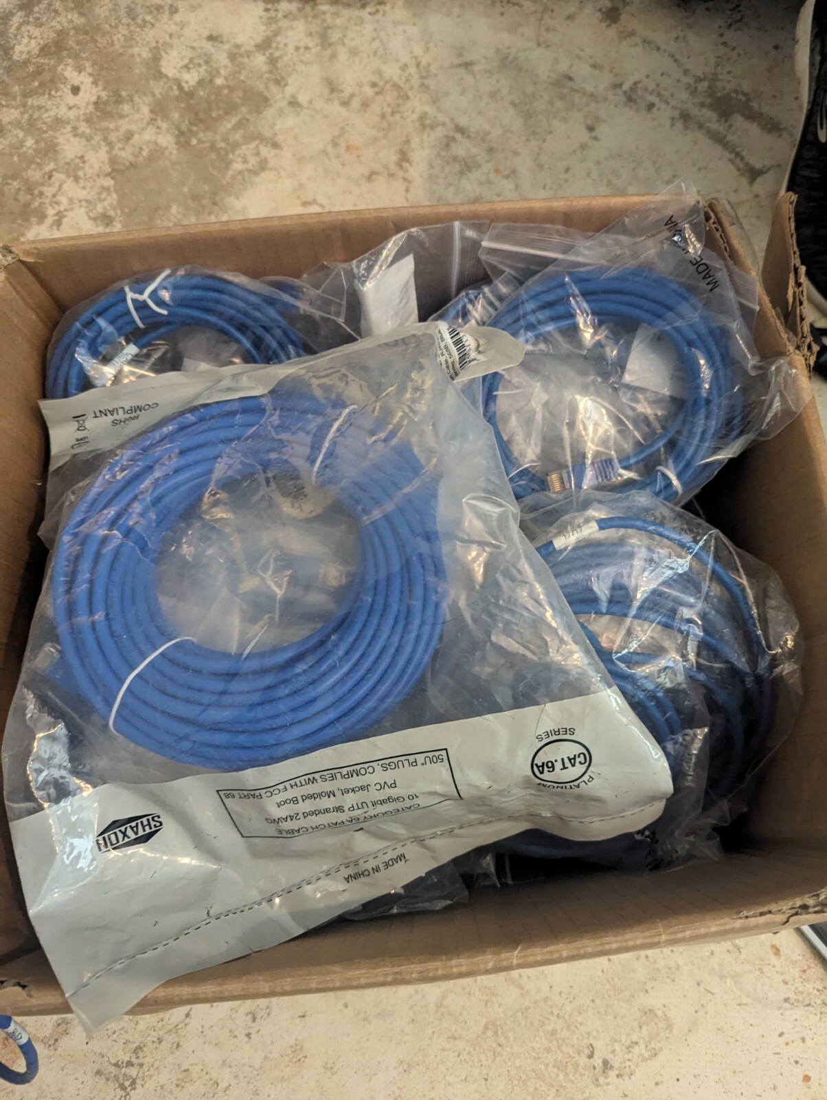 Box Of 34 CAT5E CAT5 Ethernet Lan Network Cables 5ft 6ft 50ft 