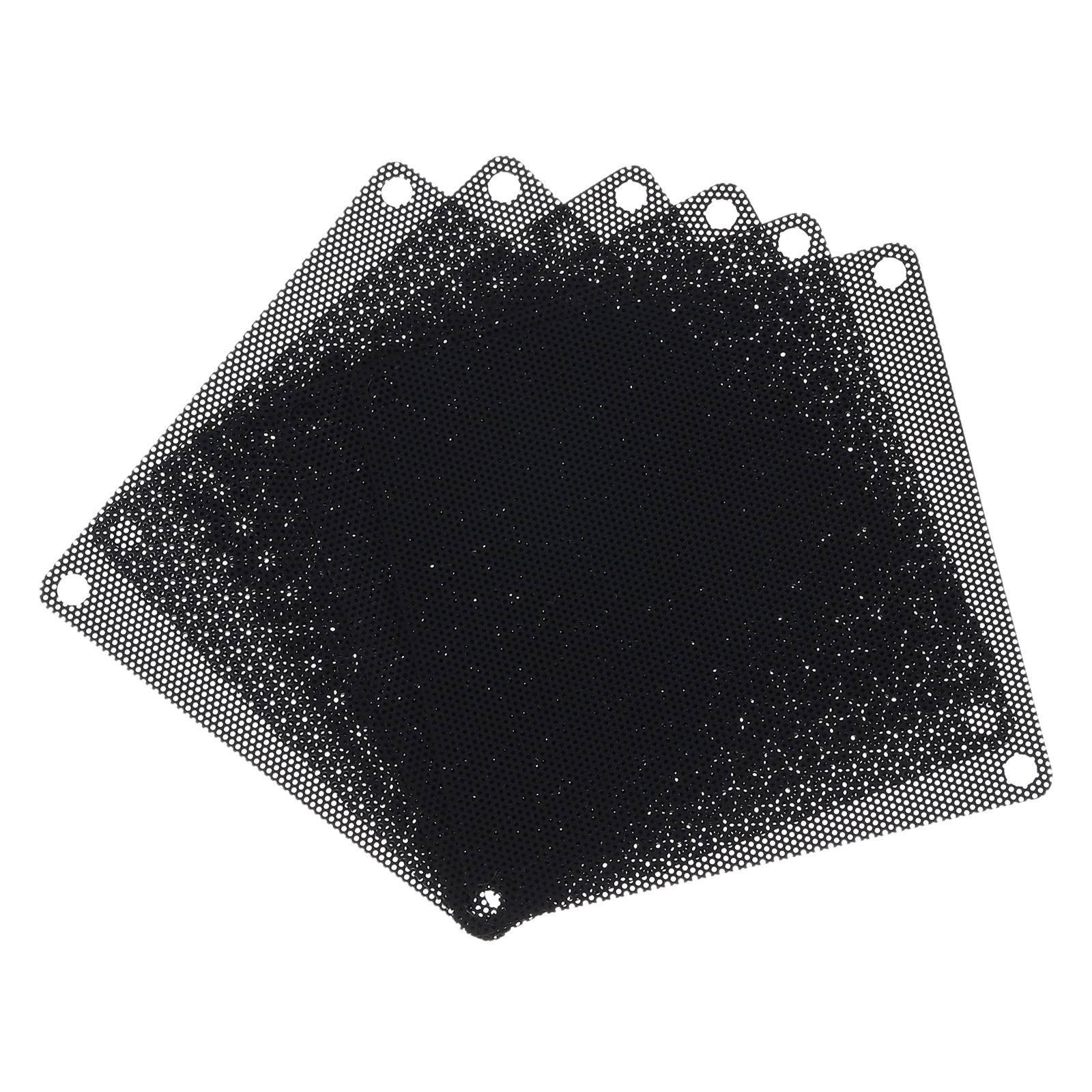 6PCS PC Dust Filter, 90x90mm PVC Computer Case Cooler Dustproof Mesh Black