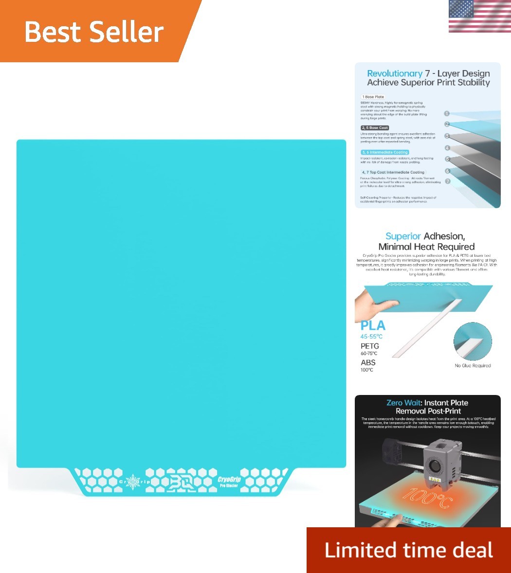 BIQU CryoGrip Pro Glacier Build Plate 235x235mm, for Adventurer 5M Pro/5X