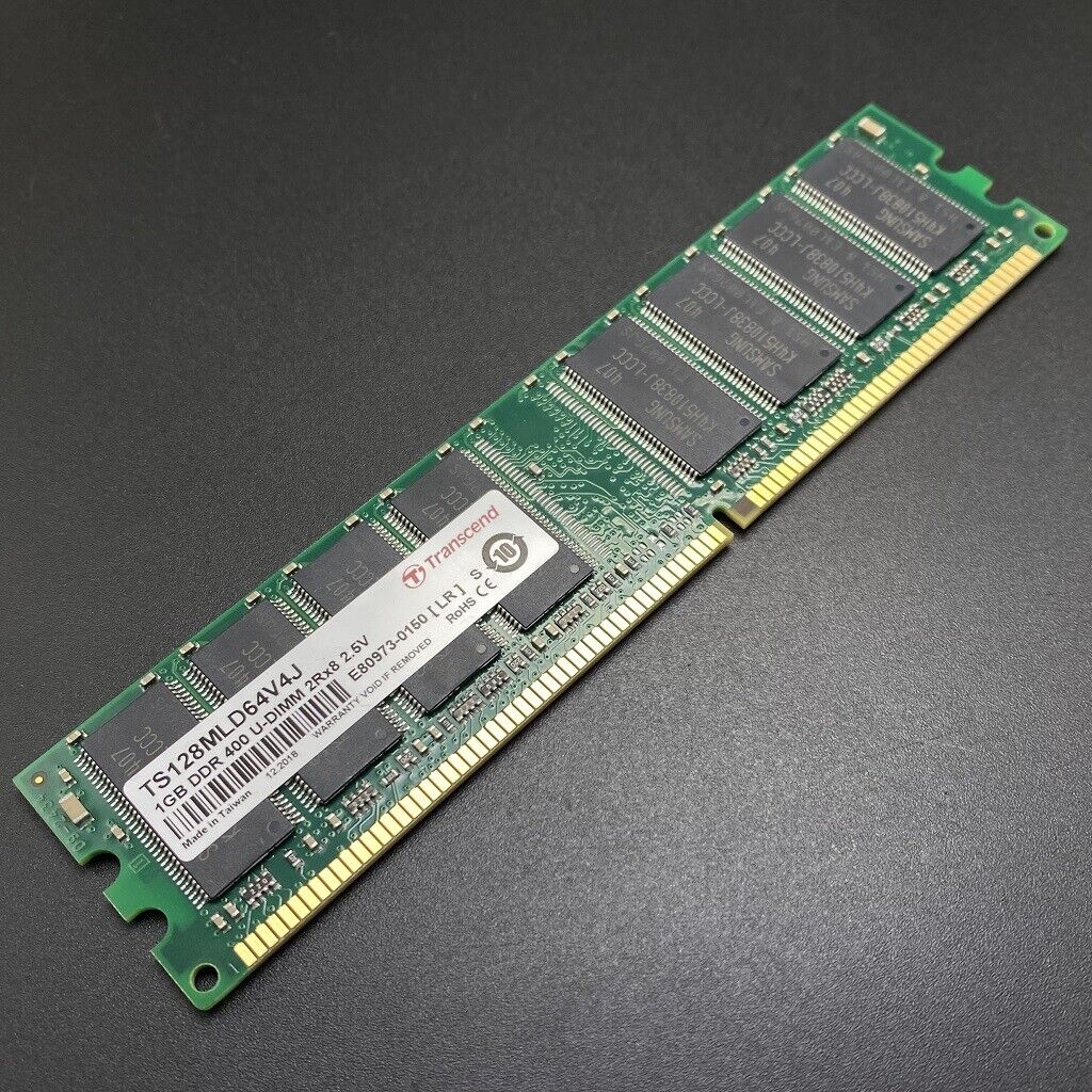 Transcend DDR 1GB Memory DDR1 PC3200 400MHz UDIMM RAM 2Rx8 2.5V Desktop Samsung