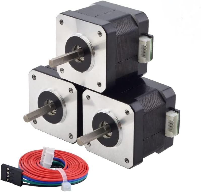 STEPPERONLINE 1 Pack Nema 17 Stepper Motor Bipolar 1.5A 42Ncm Black-1.8° 
