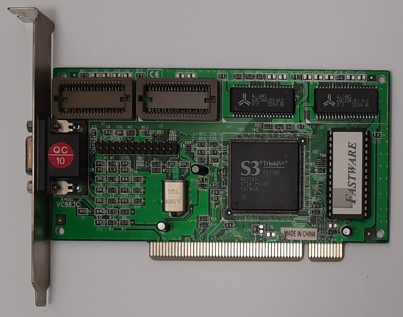 Fastware VC963C PCI Graphics Card (S3 Trio64V+, 86C765, 1MB, Retro, 1996)